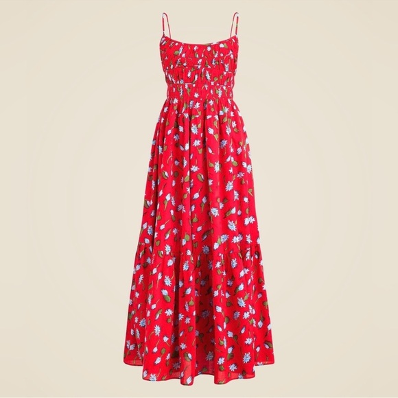 J. Crew Dresses & Skirts - NWT J Crew Tiered Floral Red Brushed Daisy Print Maxi Dress Medium